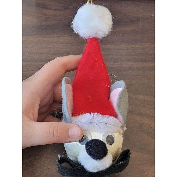 Handmade satin Mouse Santa hat ornament Xmas decor - Picture 1 of 4